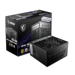 MSI A850G PCIE 5 Gaming Power Supply - Full Modular - 80 Plus Gold Certified 850W- 100% Japanese 105°C Capacitors - Compact Size - ATX PSU