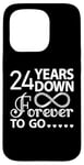 iPhone 15 Pro 24 Years Down Forever To Go Cute 24th Wedding Anniversary Case