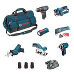 BOSCH Kit 12V BMKB7-28ED3 (GSB 12V-15 + GDR 12V-105 + GKS 12V-26 + GOP 12V-28 + GSA 12V-14 + GLI 12V-80 + GHO 12V-20  + Autres outil