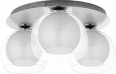 Deckenleuchte Renk en Blanc Chrome 3-flmg Boule Verre Salon Bain à Manger Lampe