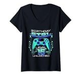 Womens 15th Birthday Gamer Gift Girl Age 15 Year Old Gaming Girls V-Neck T-Shirt