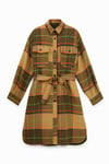 Manteau long tartan