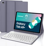 Clavier Samsung Tab A9 Plus 11"" 2023, Azerty Français Étui Clavier Magnétique Bluetooth Sans Fil Etui Housse Pour Samsung Tab A9 Plus (Sm-X210/X216/X218), Violet Lavande