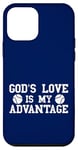 Coque pour iPhone 12 mini God's Love is My Advantage Christian Tennis Jesus Christ