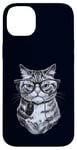 Coque pour iPhone 14 Plus Chat ringard tenant une souris d'ordinateur mignon chaton geek