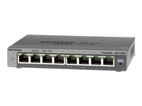 Netgear Plus Gs108ev3 - Switch - Ohanterad - 8 X 10/100/1000 - Skrivbordsmodell, Väggmonterbar