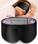 LC-dolida Bluetooth Sleep Mask with Headphones, Upgraded Widened Bluetooth Sleep Headphones 100% Blackout Eye Mask Headphone for All Seasons,Soft Eye Mask for Sleeping for Travel/Nap/Yoga/Relaxation