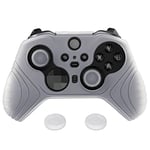 PlayVital Samurai Edition Anti Slip Silicone Case Cover for Xbox Elite Wireless Controller Series 2, Ergonomic Soft Rubber Skin Protector for Xbox Elite Series 2 with Thumb Grip Caps - Clear White