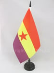 DRAPEAU DE TABLE ESPAGNOL RÉPUBLICAIN ETOILE ROUGE 21x14cm - PETIT DRAPEAUX DE B