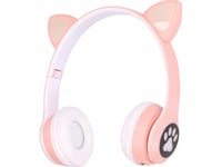 Extralink Kids Cat-Ear Wireless Headphones Pink | Wireless Headphones | Bluetooth 5.0, Rgb Lighting