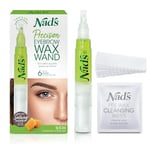 Nad's Facial Wax Wand Eyebrow Shaper, Eyebrow Kit, Face Wax, Hypoallergenic, No-heat Formula, Includes Pen 6g, 10 Reusable Cotton Strips, 4 Pre-wax Wipes