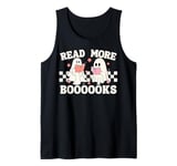 Ghost Reading Halloween Book Lover Cute Bookworm Tank Top