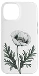 Coque pour iPhone 14 Coquelicot blanc symbole de paix pour jardiniers botanistes fleurs