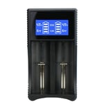 Batterioplader SW-3 med LCD-display til 2x 18650-batterier