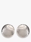 Eclectica Pre-Loved Domed Clip-On Earrings, Silver