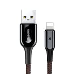 Lataus-/tiedonsiirtokaapeli USB - Lightning Baseus, 1m, 2,4A, musta