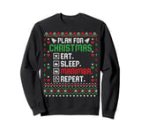 Plan for Christmas Eat Sleep Marimba Repeat - Ugly Christmas Sweatshirt