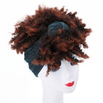 Women Headband Wig Blue Band Comfortable Wear Short Curly Wig For Holiday Party