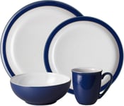 Denby - Elements Dark Blue Dinner Set For 1 - 4 Piece Ceramic Tableware - Dishw