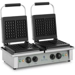 Royal Catering - Gaufrier Double Pro Inox Électrique Gaufre Belge Minuterie 4000W