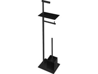 Gedy Stand With Toilet Paper Holder And Brush Kapitan Neo 96 81 55 Black Matte