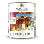 MAULER 1919 by Lasure bois 1L Chêne Clair satiné - Glycéro ne pèle pas, ne s'écaille pas. Résines alkydes à l'huile : très haute durabilité & sans coulure, qualité PRO B35