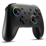 Manette Switch/OLED/LITE LED RGB Noir, Sans Fil Bluetooth Contrôleur, Turbo/6 Axes/Vibration/Wake-Up/Bouton Programmable - KENUOS