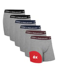 DANISH ENDURANCE Boxers en Coton Ultra Doux, Caleçon Confortable et Respirant, pour Homme, Lot de 6 Multicolore (2X Gris/Noir, 2X Gris/Bleu Marine, 2X Gris/Bordeaux) L