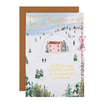 Hallmark Christmas Card for Son and Daughter in Law - Contemporary Winter Wonderland Illustration Design, 25563125, Multicoloured