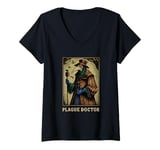 Womens Plague Doctor Death Virus Raven Gothic V-Neck T-Shirt