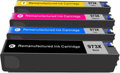 973X Cartouches D'Encre Compatibles Avec Hp 973 973X Pour Pagewide Pro Mfp 477Dw 477Dn 377Dw 377Dn 552Dw 577Z 577Dw 352Dw 352Dn 452Dw 452Dn P55250Dw P57750Dw (4 Pack, Noir Cyan Mag[DYJ073116]