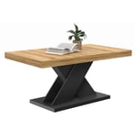 Idmarket - Table basse alicia plateau bois et pied x noir