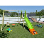 Portique balançoire avec toboggan - Bois - H2,30m - OPTIMA  