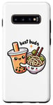 Coque pour Galaxy S10+ Best Buds T-shirt mignon Bubble Tea T-shirt mignon Ramen Boba