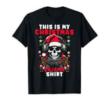 This is My Christmas Pajama Video Games Skeleton Santa Men T-Shirt