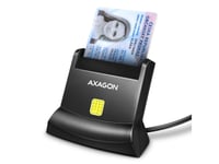 Axagon Universal Desktop Usb Contact Smart/Id Card Reader With Long Usb-A Cable. Suitable For The Eobanka Application., Usb 2.0, 1,3 M, Sort, 82 G