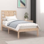 Cadre de lit bois massif 90x190 cm simple - The Living Store - Brun