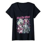 Womens Monster High Alumni - Draculaura Frankie Lagoona Clawdeen V-Neck T-Shirt