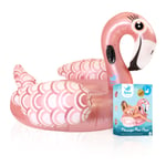 GIANT 5FT FLAMINGO POOL FLOAT ROSE GOLD RIDE ON SUMMER BEACH HOLIDAY LILO SWIM