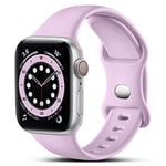 CeMiKa Compatible avec Apple Watch Bracelet 38mm 40mm 41mm 42mm 44mm 45mm 46mm 49mm, Bracelets en Silicone de Remplacement pour iWatch SE Series 10 9 8 7 6 5 4 3 2 1, 38mm/40mm/41mm-S/M, Lavande