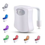 PARENCE.- Eclairage LED pour WC/Capteur de Mouvement Luminaire pour Toilette et Salle de Bain/Lumière Veilleuse avec 8 coloris Différents, Plastique, Blanc