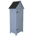 FSC Slim Tall Garden Storage Shed Grey H179 x L77 x W54cm Grey