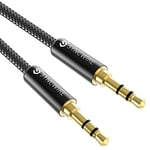 SYNCWIRE Aux Cable 3.5 mm Audio Cable - 3 m Jack Cable for Headphones, Apple iPhone iPod iPad, Echo Dot, Home/Car Stereos, Smartphones, MP3 Players and More - Nylon, Black