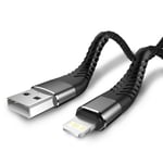 USB -kabel för iPhone 11 12 13 14 Pro X XS Max 6 7 8 Plus SE Apple iPad Snabbladdningssladd Ursprung Mobiltelefonladdare Datakabel 3m black 1m