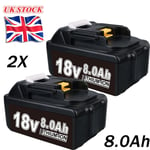 2X 8.0 Ah 18V For Makita Battery BL1830 BL1850 BL1860B LXT Indicator Cordless