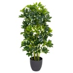 GreenBrokers Lot de 2 Plante Parapluie Schefflera Artificielle en Pot Noir 95cm