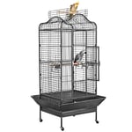 Yaheetech Rolling African Grey Parrot Cage Open Play top Large Bird Cage for Mini Macaw Cockatoo Cockatiels Small Quaker Sun Conure 160cm High