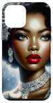 iPhone 12 mini Glamorous Black Woman In Silver Art With Vintage Style Case