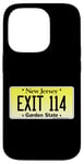 Coque pour iPhone 14 Pro Sortie 114 de plaque d'immatriculation New Jersey NJ GSP Parkway