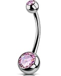 OUFER Body Piercing 14MM Internally Belly Button Bars G23 Titanium Belly Bars Balls 14G Extra Long Navel Piercings Barbell Rings 1.6mm Navel Bars Ring Belly Button Jewellery Women Men